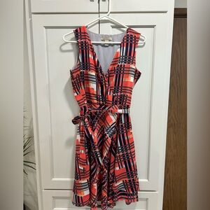 Adorable Banana Republic Red and Black Plaid Sleeveless Dress